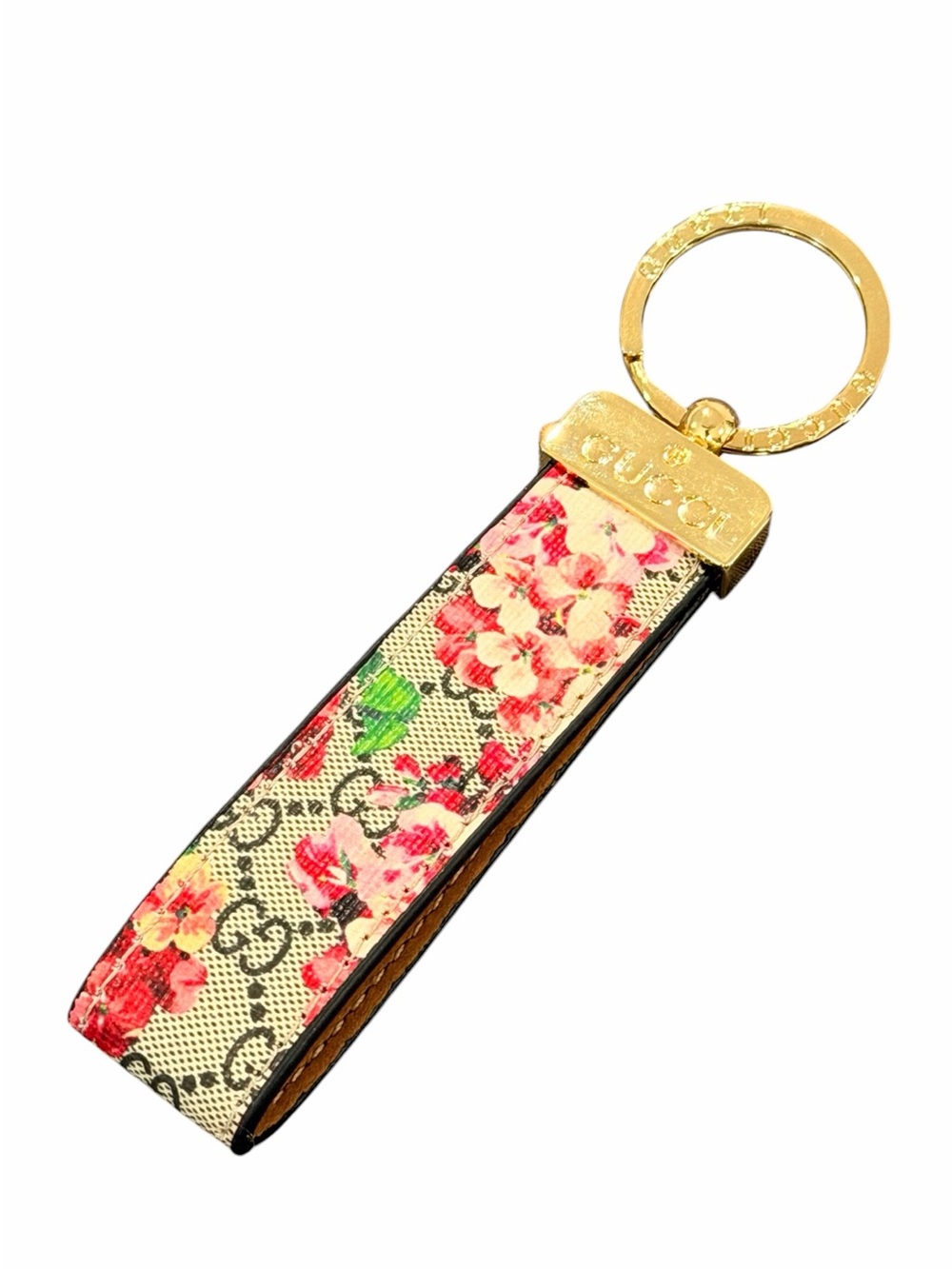 Floral Key Holder with Gold-Tone Ring